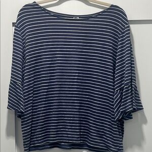Old Navy Navy and White Striped Blouse
